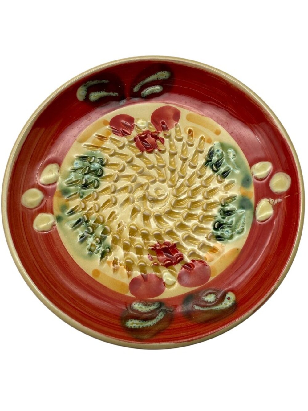 Artisan Garlic Grater Zester Rasper Plate Dish Ceramica Andaluza Rupi Spain 4.5"